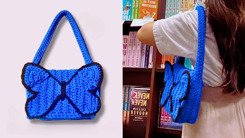 Crochet Butterfly Shoulder Bag Pattern with Elegant Wings