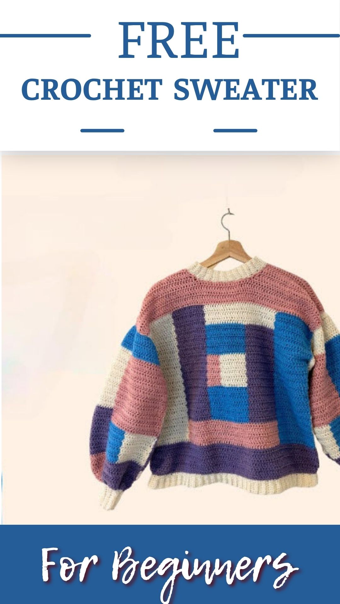 Crochet Colorblock Sweater Pattern with Modern Contrast