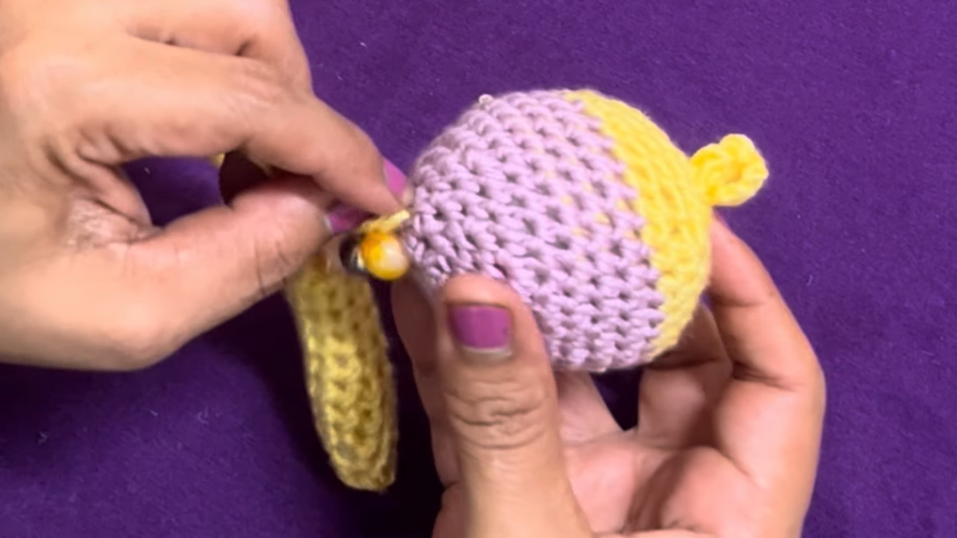 Crochet Mini Bear Keychain Amigurumi Pattern with Round Ears