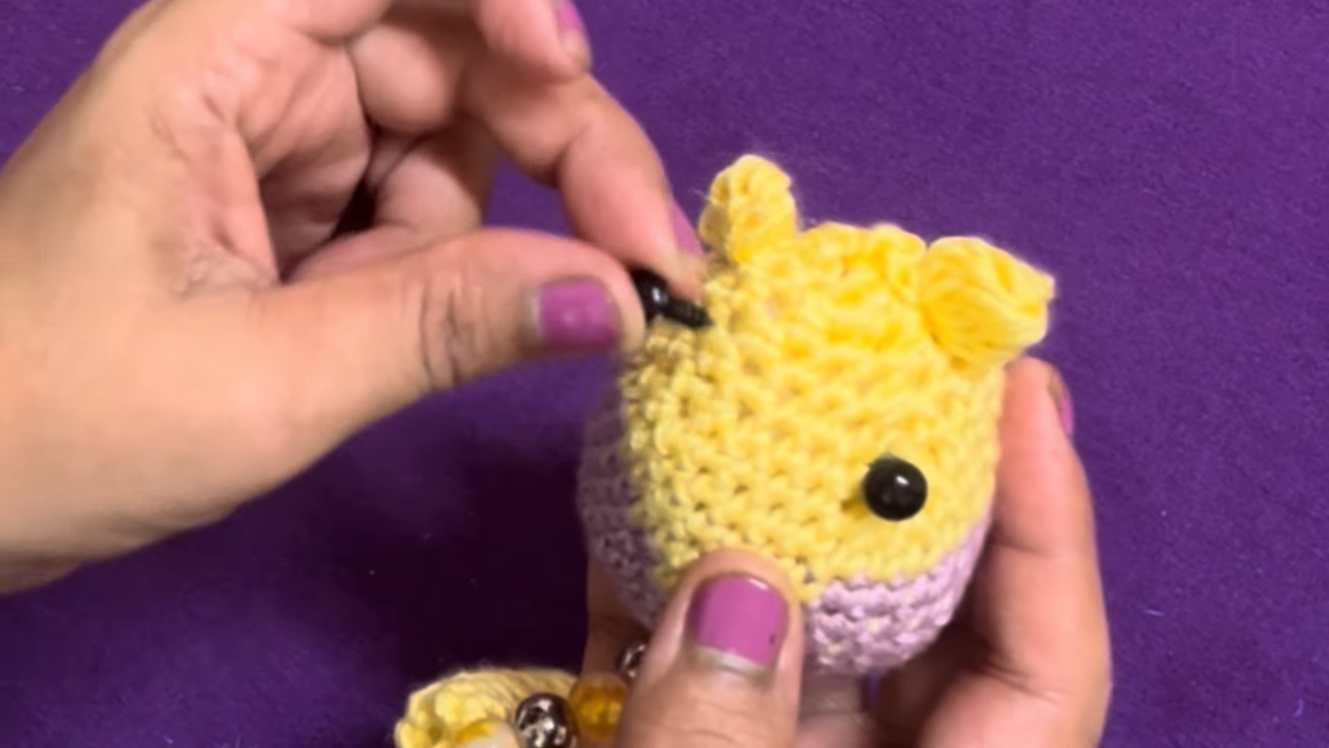 Crochet Mini Bear Keychain Amigurumi Pattern with Round Ears