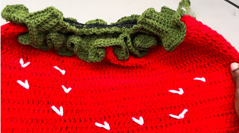 Crochet Strawberry Skirt Pattern with Berry Blossom