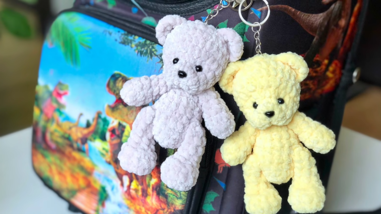 Crochet Teddy Bear Keychain Amigurumi Pattern for Beginners